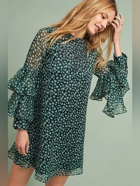 Anthropologie Ranna Gill fluttered tunic dress Size SP EUC